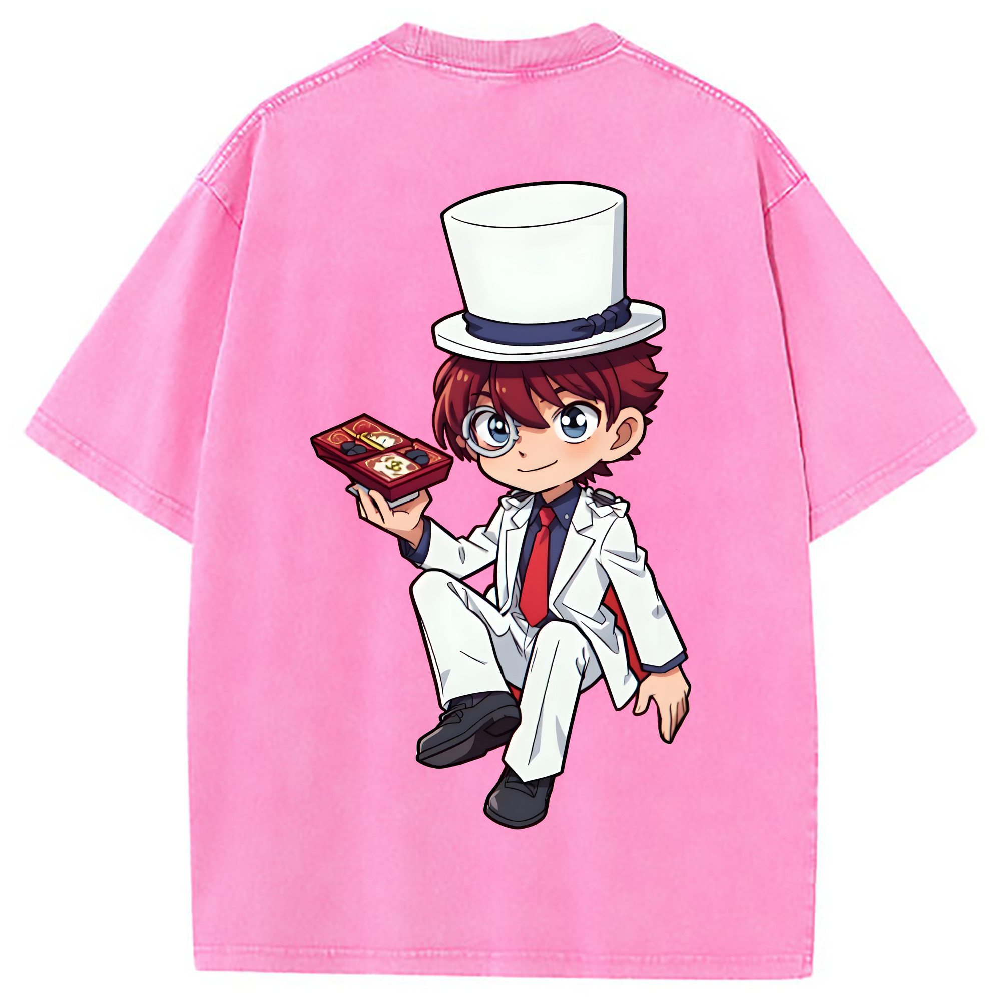 （画像用） 名探偵コナン くろば かいと Detective Conan Kuroba Kaito 綿100% ヴィンテージ風 半袖Tシャツ（背面プリント）